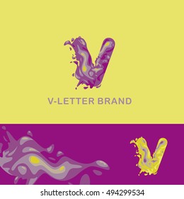 Creative logo corporate identity: liquid letter v