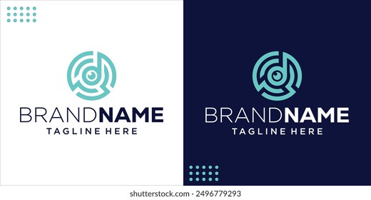 Creative Logo D Cyber ​​Technology, Design Inspiration, Illustration, Vector