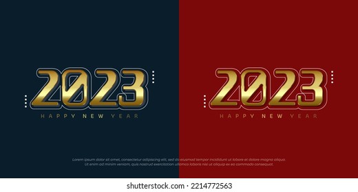 Creative logo design 2023 for happy new year celebration greetings