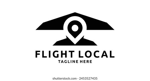 creative logo design for airplanes and pins, locations, local, maps, logo design templates, symbols, icons, vectors, creative ideas.