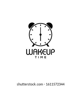 Creative logo design of alarm clock with white and black background - EPS10 - Vector.