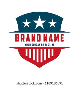 creative logo design american shield vector template
