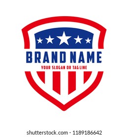 creative logo design american shield vector template