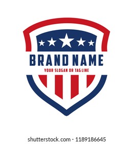 creative logo design american shield vector template