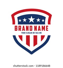 creative logo design american shield vector template
