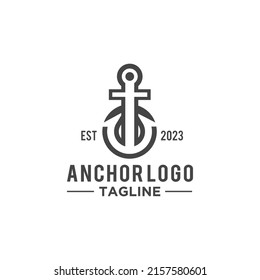 creative logo design anchor line vector