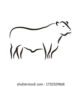 Creative logo design for angus cattle farm vintage emblem template design illustration