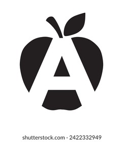 CREATIVE LOGO DESIGN OF APPLE AND LETTER A