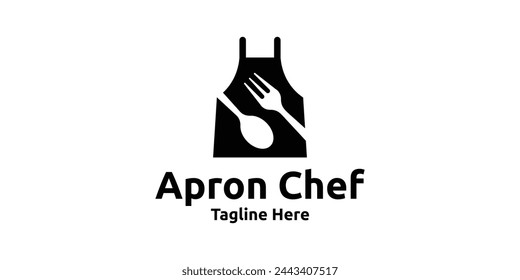 creative logo design apron, chef, cooking, food, logo design template, symbol, icon, vector, creative idea.