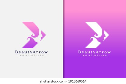 Forma de flecha basada en el diseño del logotipo creativo. Usable para marca y empresa, ilustración del logotipo vector.