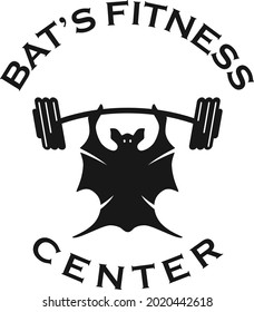 Creative logo design of the bat with the weights in hands in a very unique style, this logo design can be used for fitness center and gym etc.