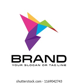 creative logo design bird origami