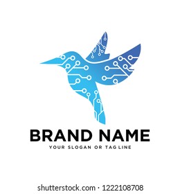 creative logo design bird tech vector template