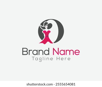 Creative Logo Design for Boutique or Fashion Brand. Letter O Elegant Fashion Brand Logo with Stylish Woman Silhouette.