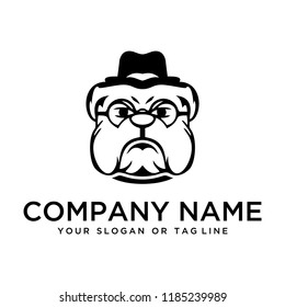 diseño de logotipo creativo Plantilla vectorial Bulldog