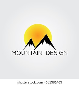 Creative logo design for company and Unique symbol with mountain and sun.
