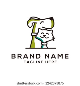 creative logo design concept Dog and Cat vector template
