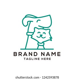 creative logo design concept Dog and Cat vector template