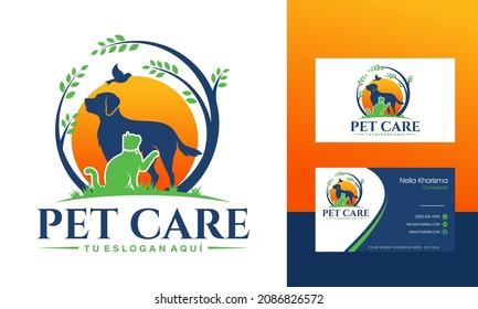 creative logo design concept Dog and Cat vector template
