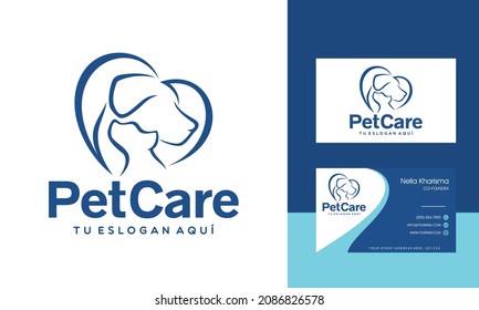 creative logo design concept Dog and Cat vector template
