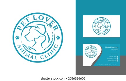 creative logo design concept Dog and Cat vector template
