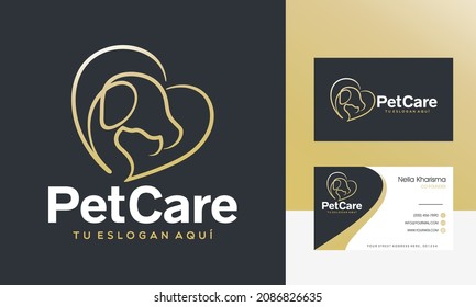 concepto de diseño de logotipo creativo Plantilla de vector perro y gato
