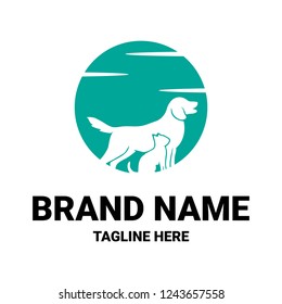 creative logo design concept dogs and cats vector template