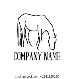 creative logo design concept horse with line art vector template