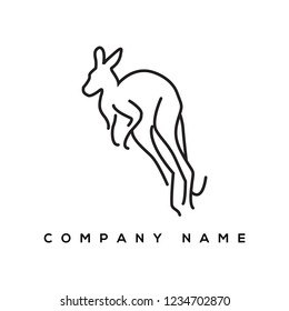 creative logo design concept kangaroos with line style vector template