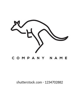 creative logo design concept kangaroos with line style vector template