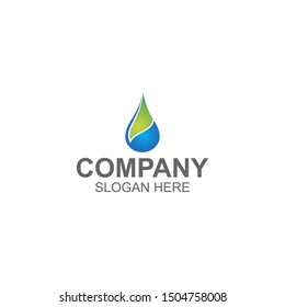 Creative Logo Design Concept with leaves that form a drop of water. Vector Illustration