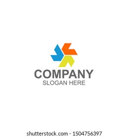 Creative Logo Design Concept with three twisted combination shapes. Vector Illustration
