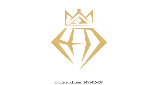 diseño de logotipo creativo corona y diamante, de lujo, rey, líder, diseño de logotipo icono de Plantilla, Vector, símbolo, idea creativa.