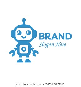 creative logo design - Cute Robot Logo - Vector