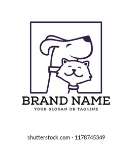 creative logo design Dog and Cat vector template