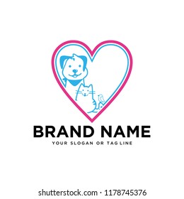 creative logo design Dog and Cat vector template
