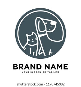 creative logo design Dog and Cat vector template
