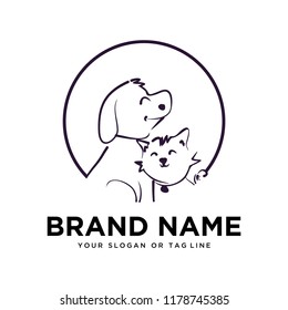 creative logo design Dog and Cat vector template