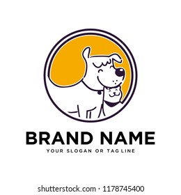 creative logo design Dog and Cat vector template