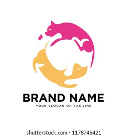 creative logo design Dog and Cat vector template