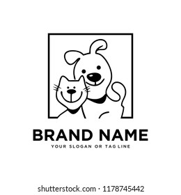 creative logo design Dog and Cat vector template