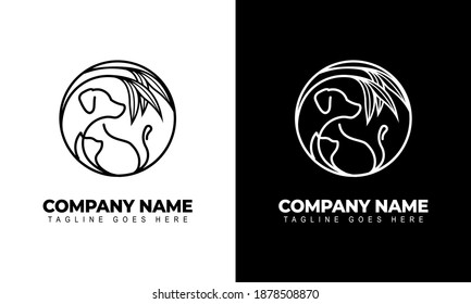 creative logo design Dog and Cat vector template