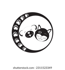 creative logo design Dog and Cat vector template