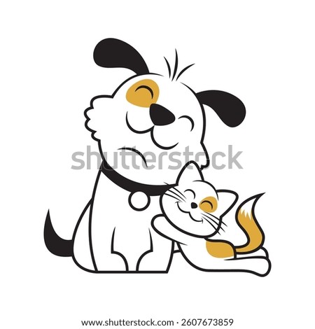 creative logo design Dog and Cat vector template