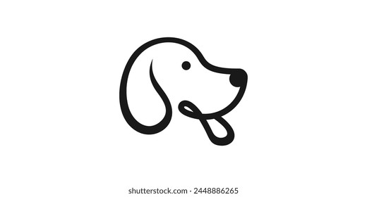 creative logo design dog, head, cute, puppy, pet, animal, logo design template, symbol, icon, vector, creative idea.