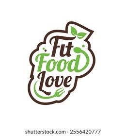 Creative Logo Design Featuring Fit Food Love Concept with Green Elements
