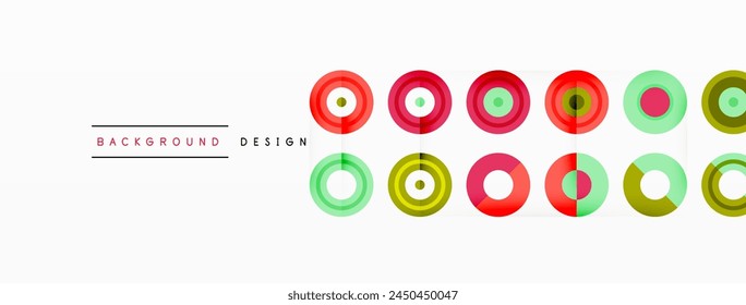 A creative logo design featuring a variety of colorful circles on a clean white background. Each circle is a different color, including magenta, creating a vibrant and modern look with a pop of color