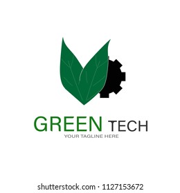 creative logo design gear , symbol of green tech