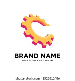 Creative logo design gear vector with full color