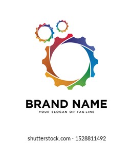 Creative logo design gear vector with full color